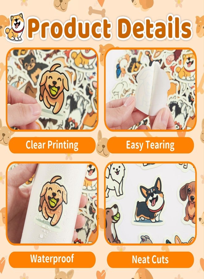 Robmoda 65 Pcs Cute Dogs Water Bottle Stickers for Kids, Vinyl Waterproof Animal Decals for Classroom School, Students Teachers Supplies Prizes for Kids Teen Girls - Image 3